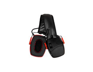 Modern active protective earphones isolate on a white back. A device for protecting ears and hearing from loud sounds. Headphones.