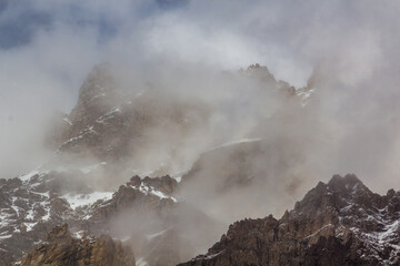 Rocky mountains in Jizev (Jizeu, Geisev or Jisev) valley in Pamir mountains, Tajikistan