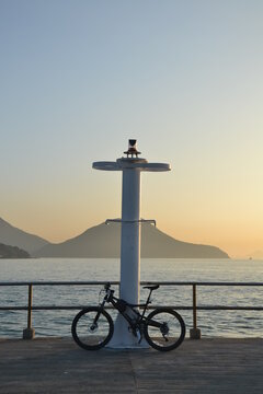 A pier next to the Tao O Heritage Hotel in Tai O, Lantau Island, Hong Kong. It is a popular photo spot during sunset.