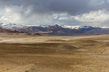 Snow covered peaks of Pamir mountains, Tajikistan