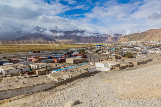View of Murghab village in Gorno-Badakhshan Autonomous Region, Tajikistan