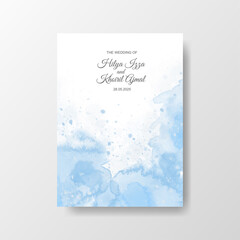 Beautiful wedding card watercolor with splash
