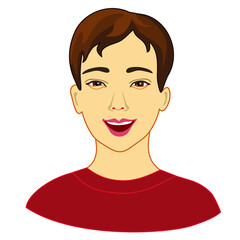 emoticon with a happy man, color vector emoji on a white isolated background