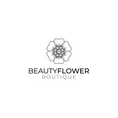 Fototapeta premium Emblem luxury beauty spa, cosmetics, jewelry, hotel, restaurant. Wedding elegant outline frame. Vector floral luxury curve logo design. Round gold ornate frame. Vintage premium design vector element.