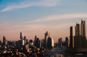 Fototapeta premium Cityscape in middle of Bangkok,Thailand