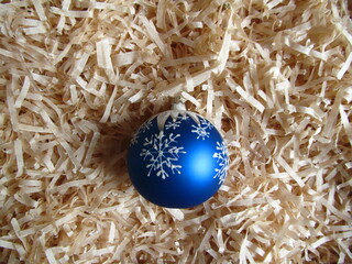 blue christmas ball
