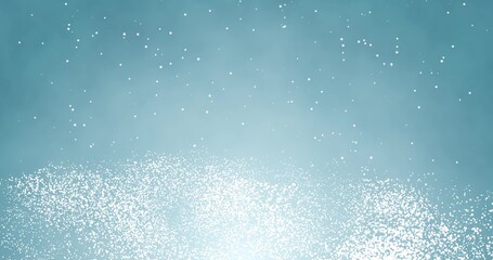 Naklejka na ściany i meble Snowflakes and bokeh lights on the blue Merry Christmas background. 3D rendering 3D illustration
