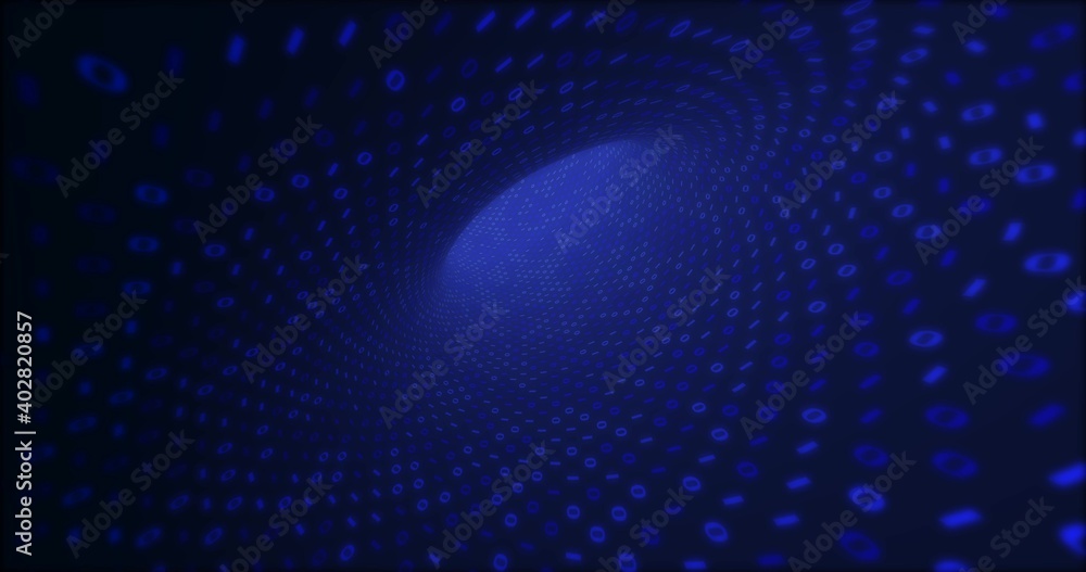 Aufkleber neon digital binary tunnel background for network, big data, data center, digital event. 3d illustra