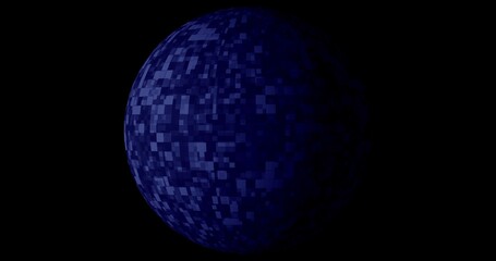 Blue Digital technology background with rotating Planet earth. for network, digital event. 3D illustration