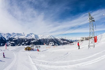 Foto auf Leinwand Skiing in the Swiss alps © Ben