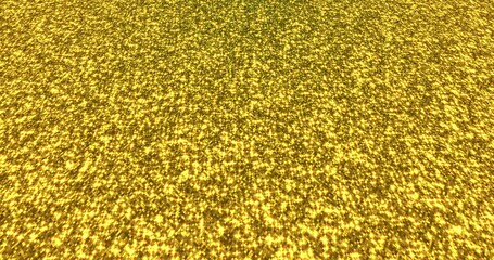 Golden glitter dust background for festival, party, event. Gold glamur texture Loop animation. 3D illustration