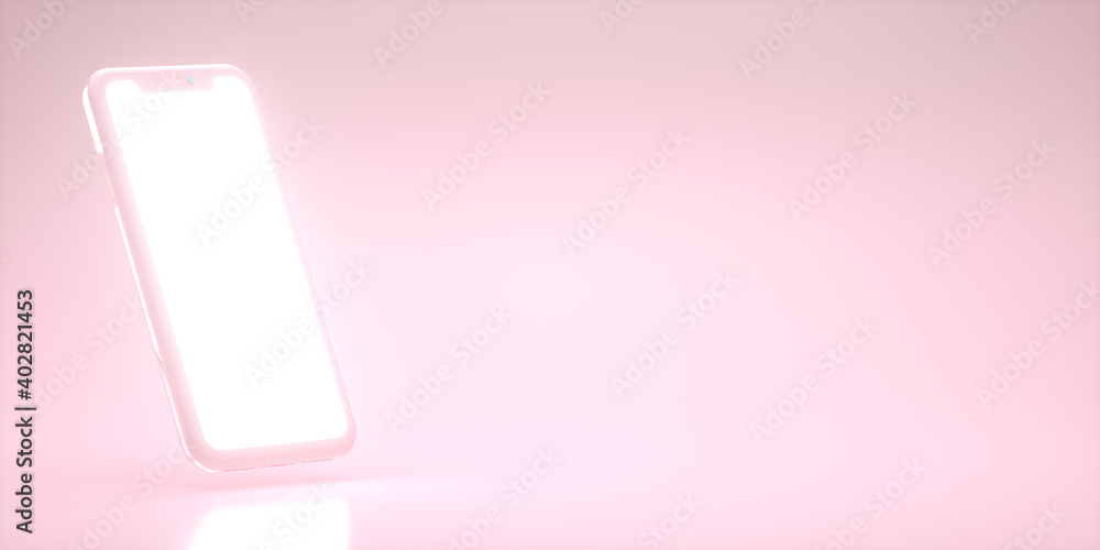 Aufkleber blue smartphone mock up 3d rendering with copy space