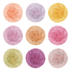 A hand-drawn set of circles in a delicate color scheme. For design of social media, highlights icon covers, background, element