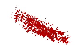 red blood splatter for paint. Digital painting