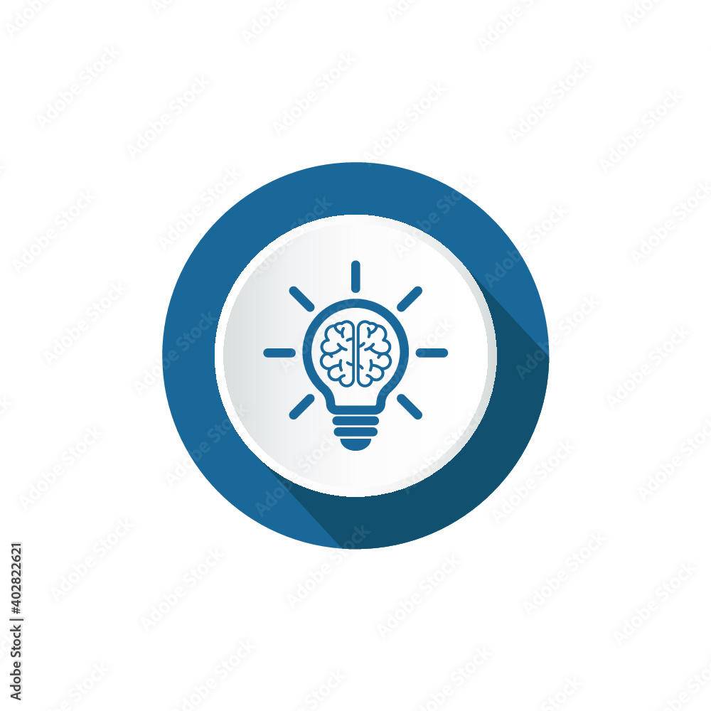 Poster light bulb idea concept line button vector
