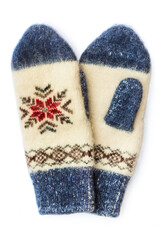 Woolen knitted mittens