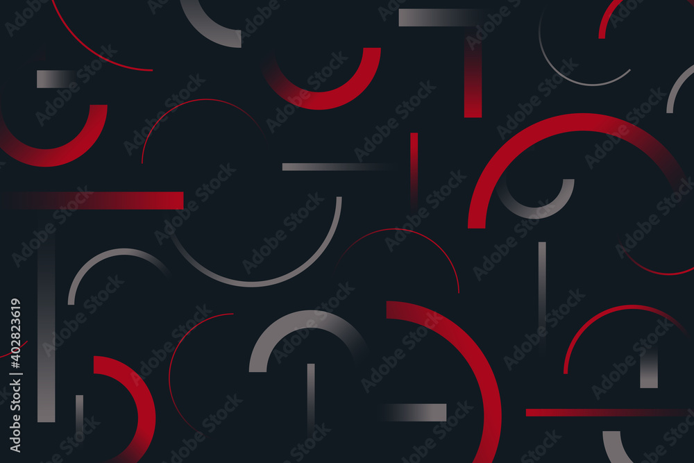 Fototapete Abstract landing page of luxury circle design gradient red and black template. Trendy colors style of geometric element style background. illustration vector