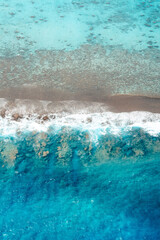 Fototapeta na wymiar blue water surface texture in Bora Bora Polynesia