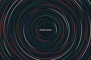 Abstract technology line circle of geometric overlapping cover template. Colorful design of center copy space of text design background. illustration vector