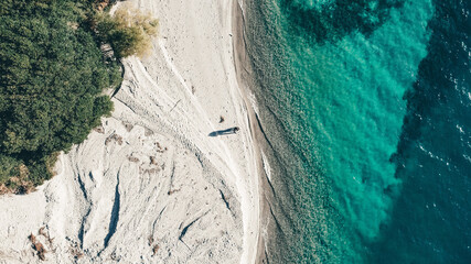 Drone Aerial Shot of New Zealand Lake 