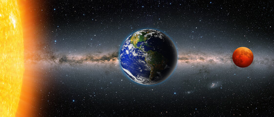 Lunar eclipse against milky way 