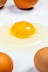 raw egg on white background