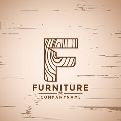 Letter F Furniture logo woodwork, Wooden logo design, Woodworking logo, Logo Designs Vector Illustration Template