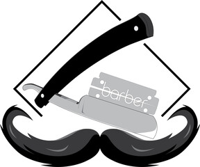 Barber shop - logo - obrazy, fototapety, plakaty