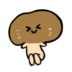 野菜キャラクター　かわいい大きな椎茸

