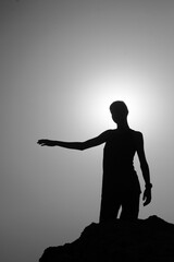 Silhouette of a child indicating the horizon