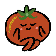 野菜キャラクター　かわいい傷つきトマト　訳あり
