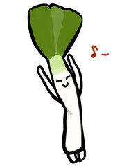 野菜キャラクター　かわいい折れた長ネギ　訳あり
