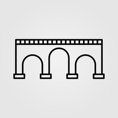 Bridge silhouette icon illustration. Cultural architecture symbol.