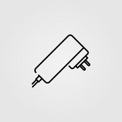 Charging adapter icon. Electronic device power adapter symbol.
