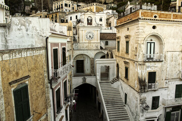  Church clock tower  at Atrani