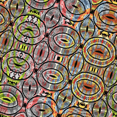 Colorful ethnic fabric - Seamless pattern, illustration 