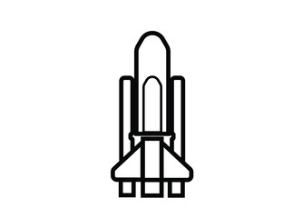 Spaceship Rocket Vector Line art Illustration