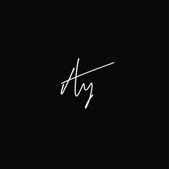 Ay handwritten logo for identity black background