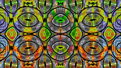 Colorful ethnic fabric - Seamless pattern, illustration 