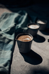 Hot latte art coffee