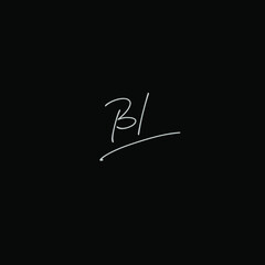 BI initial handwriting black background