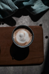 Hot latte art coffee