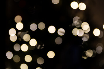 Fototapeta premium Christmas bokeh lights at night time