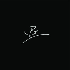Br handwritten logo for identity black background
