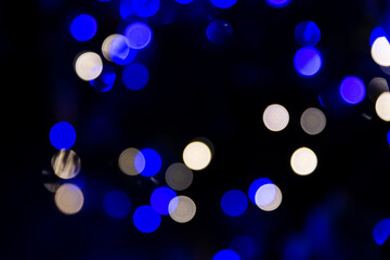 Christmas bokeh lights at night time