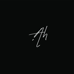 Ah initial handwriting black background