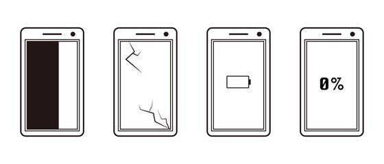 スマホの故障・トラブル・問題　イラスト