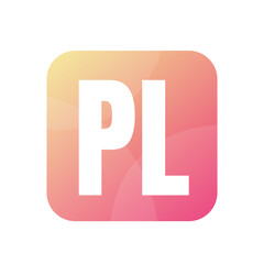 PL Letter Logo Design With Simple style