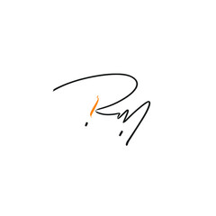 Rm handwritten logo for identity white background