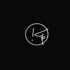 Kf handwritten logo for identity black background